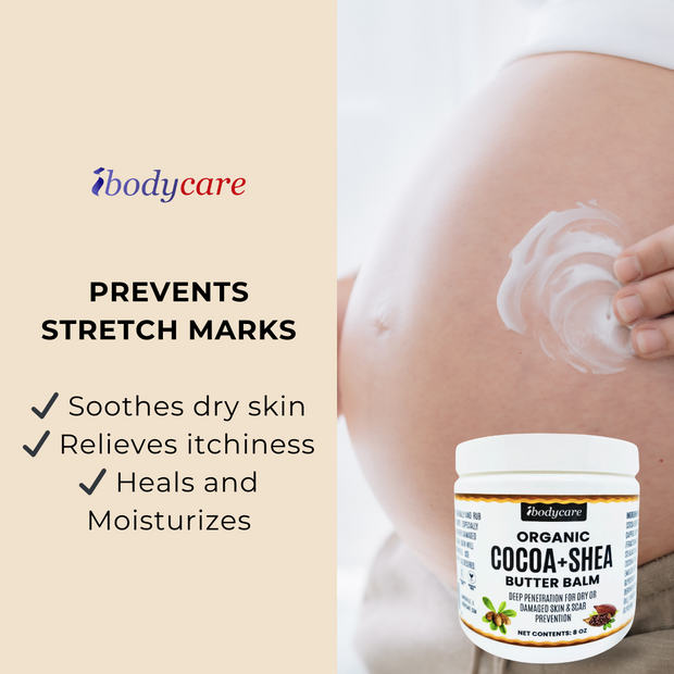 prevents stretch marks pregnancy cocoa + shea butter balm natural safe