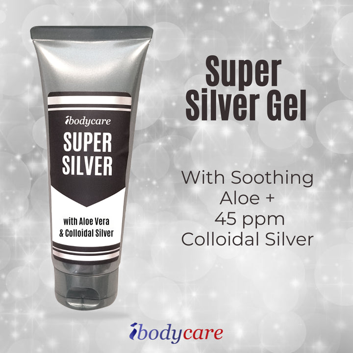 Wellness - Ibodycare Super Silver Colloidal Silver Gel Nano-Silver 45 PPM Skin Gel For Skin Comfort & Wellness, Healing, Moisturizing, And Soothing - 4 Oz