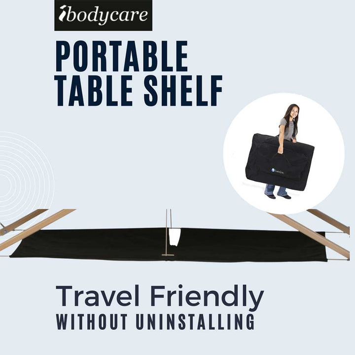 Massage Table Portable Shelf for Wood-Frame Tables-ibodycare
