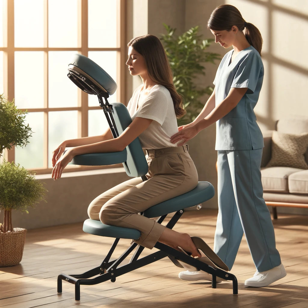 Massage Therapy in a Portable Massage Chair