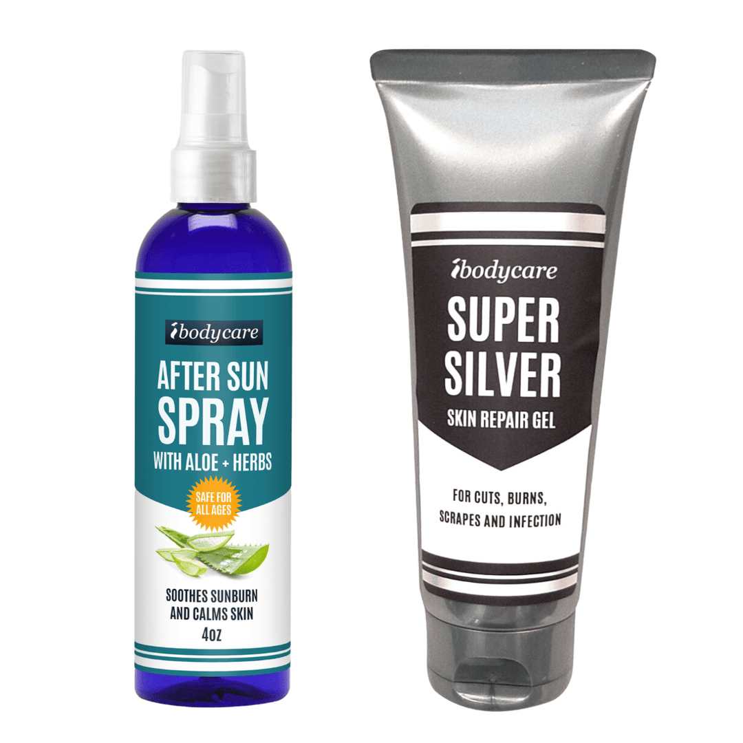 After Sun Aloe + Super Silver Skin Repair Set, 4 Oz Each