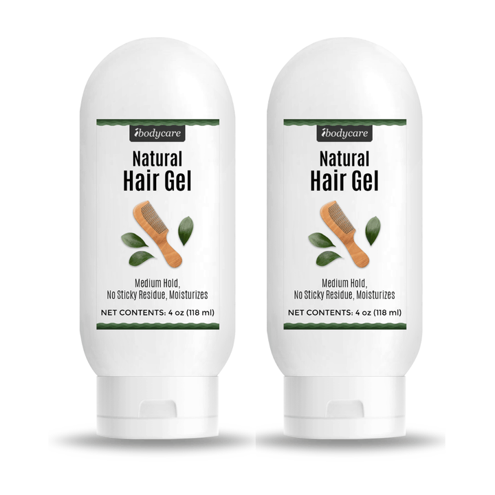 Natural No - Residue Hair Styling Gel, Medium Hold, 4 oz - ibodycare - ibodycare - Two Pack