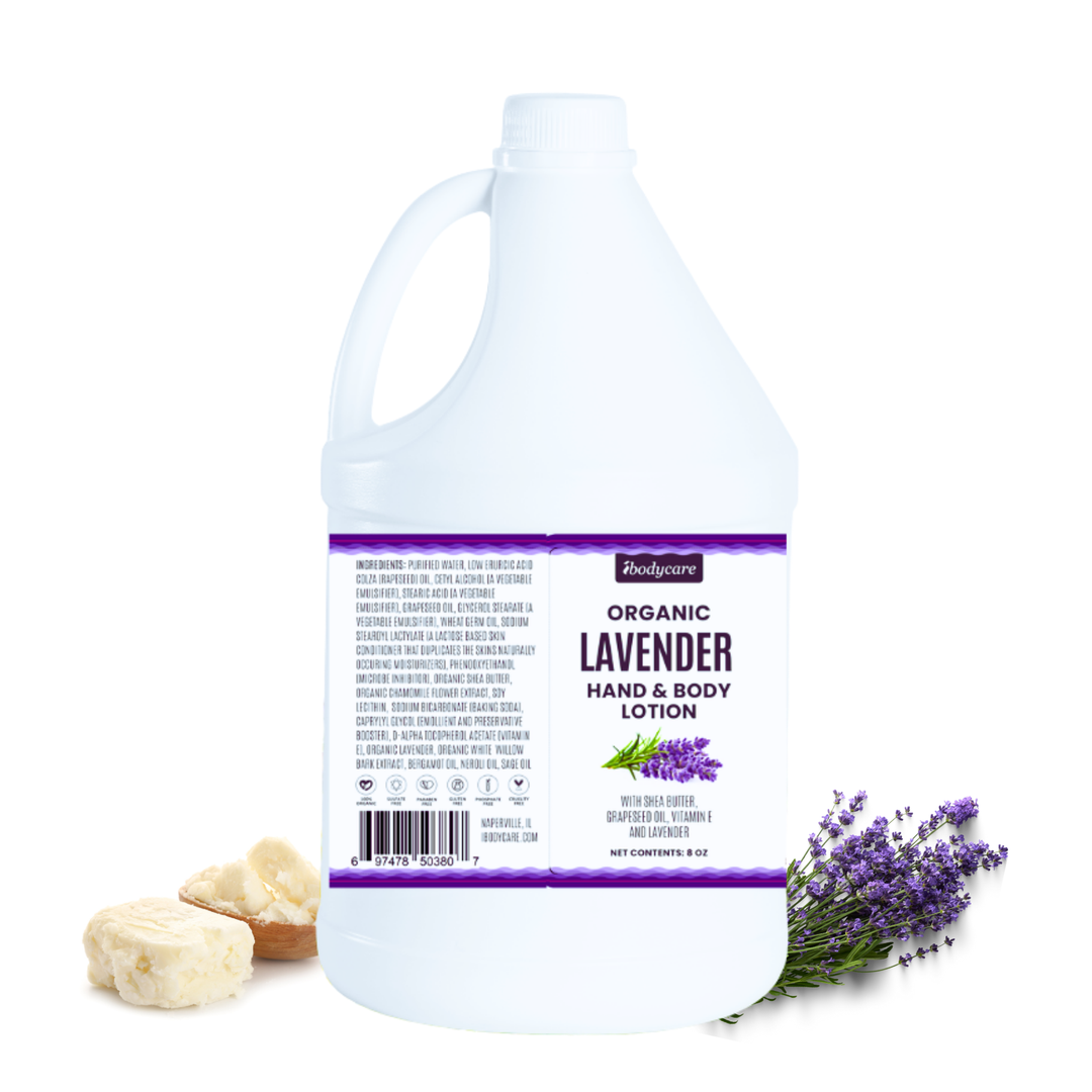 Lavender Organic Hand, Body and Massage Lotion, Gallon