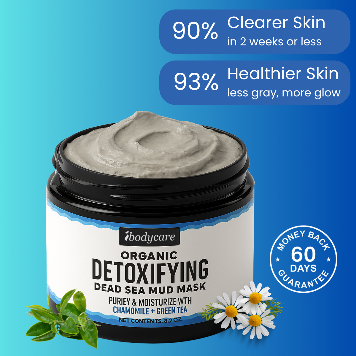 Limited Batch Organic Dead Sea Mud Mask – Stir Before Use, 8 oz