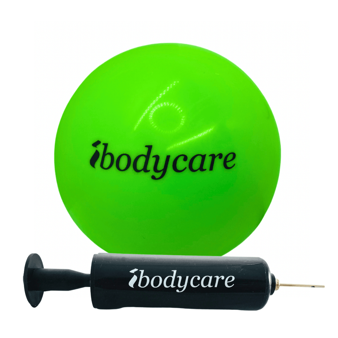 Mini Ball for Pilates, Barre, Stretching and Exercise - Inflatable - ibodycare - ibodycare - Blue with Pump