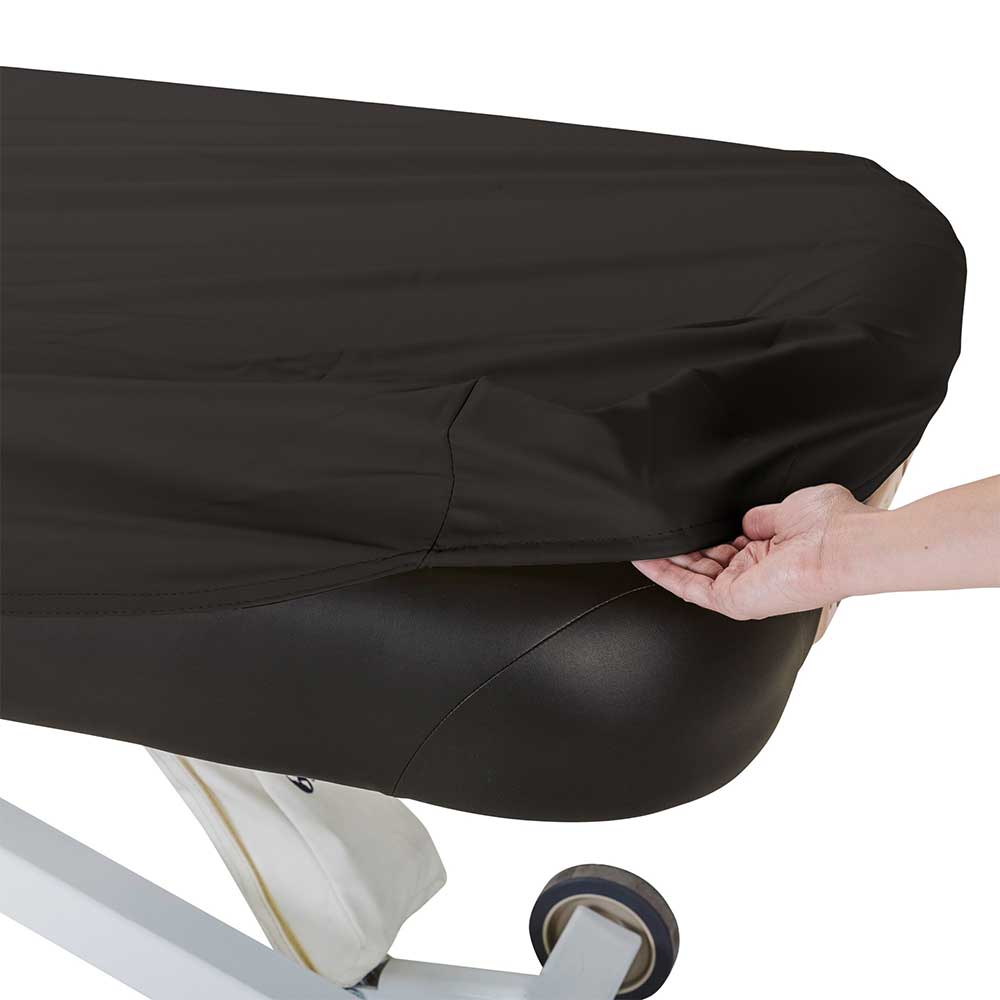 Portable or Stationary Massage Table Cover - Fitted Vinyl - ibodycare - ibodycare - Black