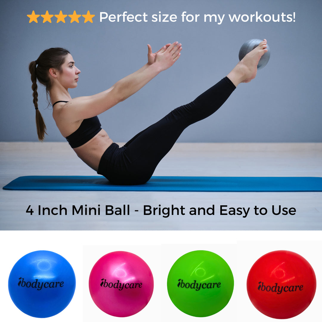 Pilates - Core Restore Mini Ball For Pilates, Barre, Stretching And Exercise - Inflatable