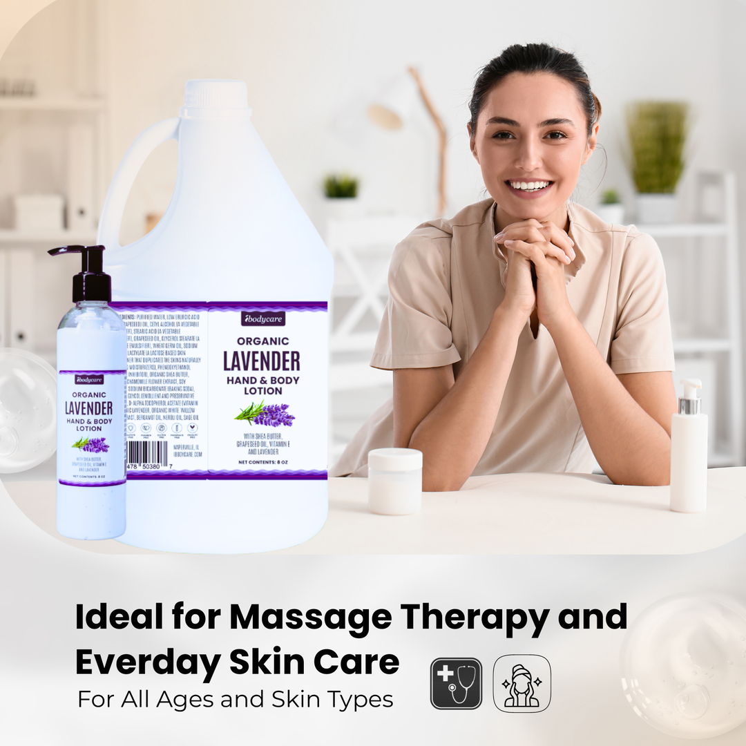 Lavender Organic Hand, Body and Massage Lotion, Gallon