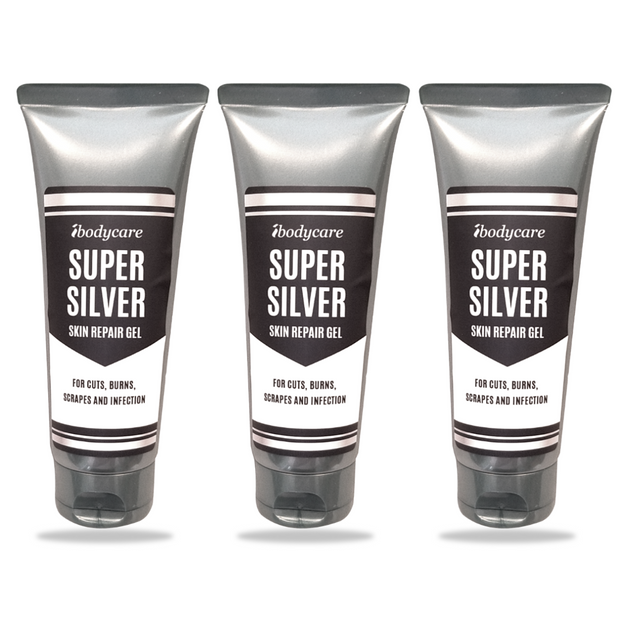 Super Silver Skin Repair Gel with Aloe for Wounds, Burns, Infection and Germ Protection
