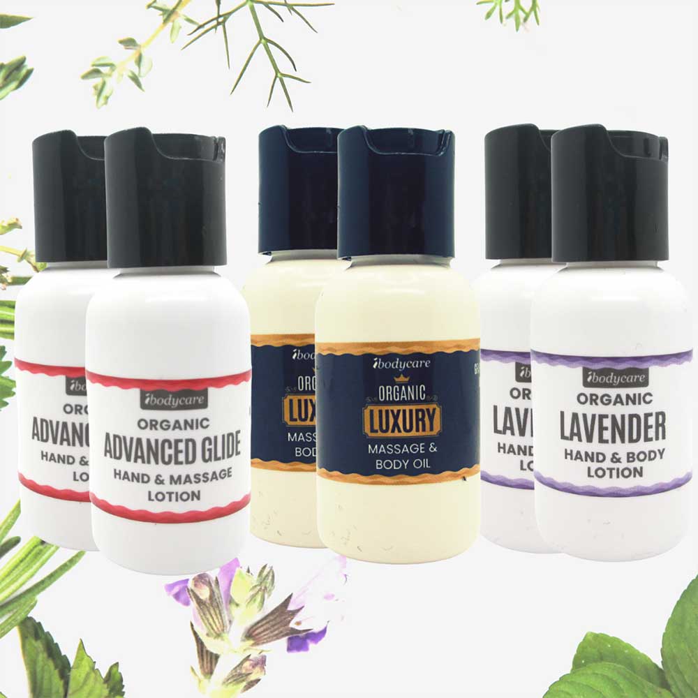 Massage Doubles Organic Travel Kit with Advanced Glide & Lavender Lotions + Luxury Oils - ibodycare - ibodycare - 