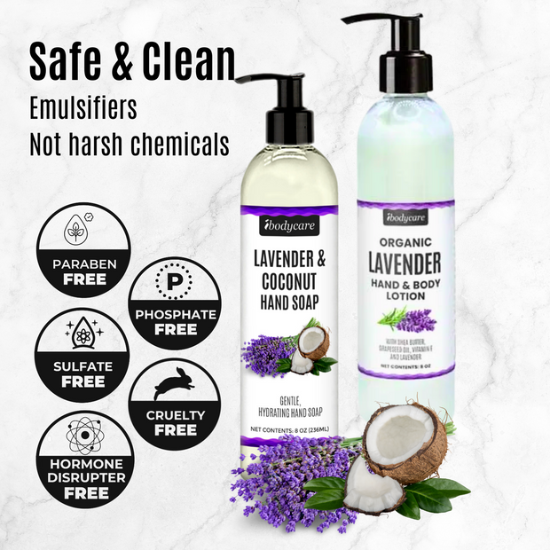 Hand Care Set, Lavender Organic Soap + Lotion