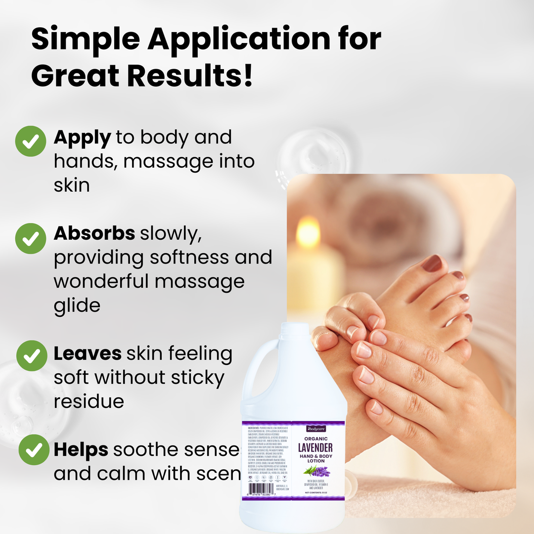 Lavender Organic Hand, Body and Massage Lotion, Gallon