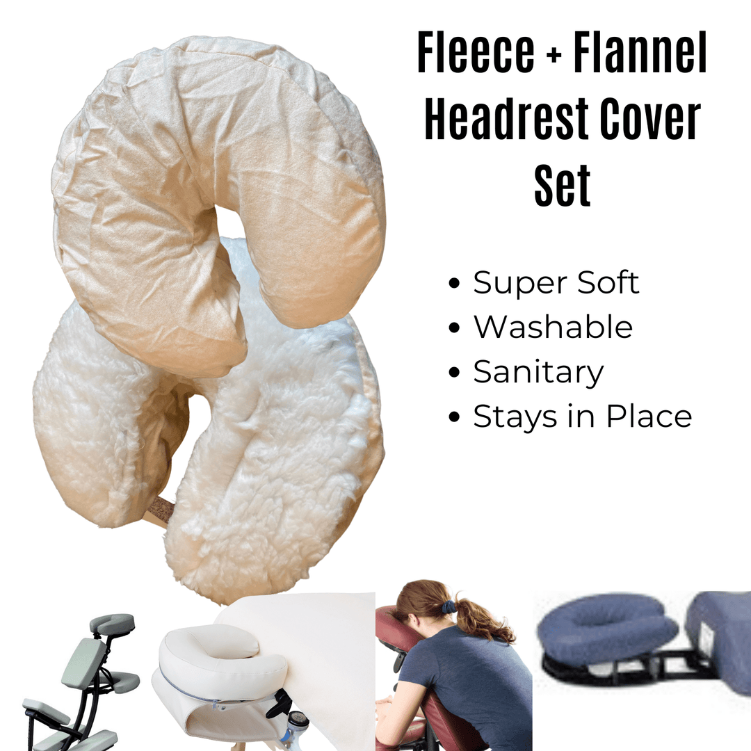 Massage Table Accessory - Fleece And Flannel Face Rest Cover 4-Pack Bundle