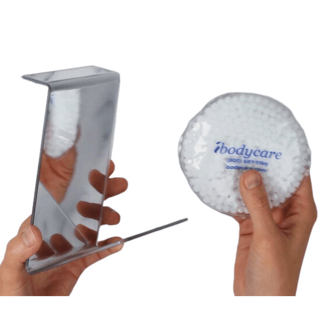 Medical Equipment - Hands Free 2-Way Vitrectomy Mirror, 4" With Ice Pack, For Eye Surgery Recovery