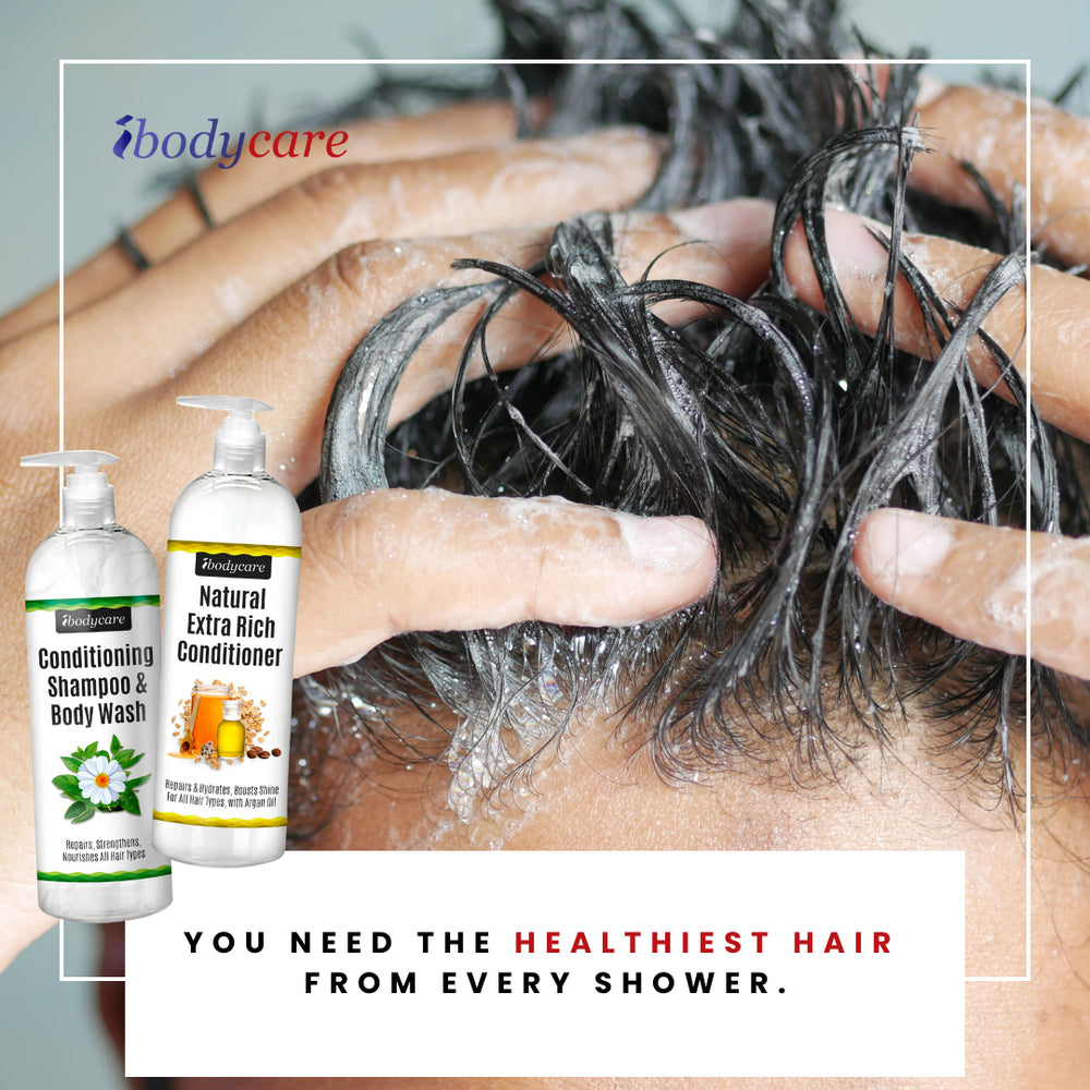 Shampoo, Conditioner & Hair Gel Set, All Natural, Hydrating Shine