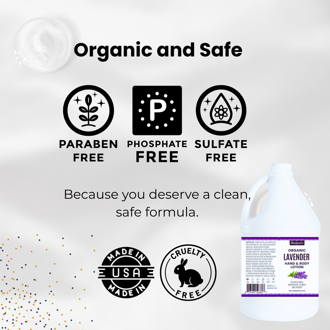 Lavender Organic Hand, Body and Massage Lotion, Gallon