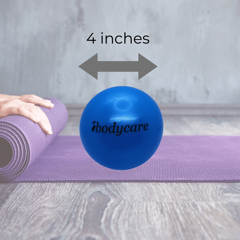Mini Ball for Pilates, Barre, Stretching and Exercise - Inflatable - ibodycare - ibodycare - Blue with Pump