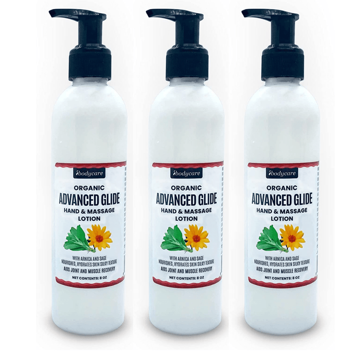 Advanced Glide Organic Hand & Massage Lotion with Arnica and Sage - ibodycare - ibodycare - Three - Pack