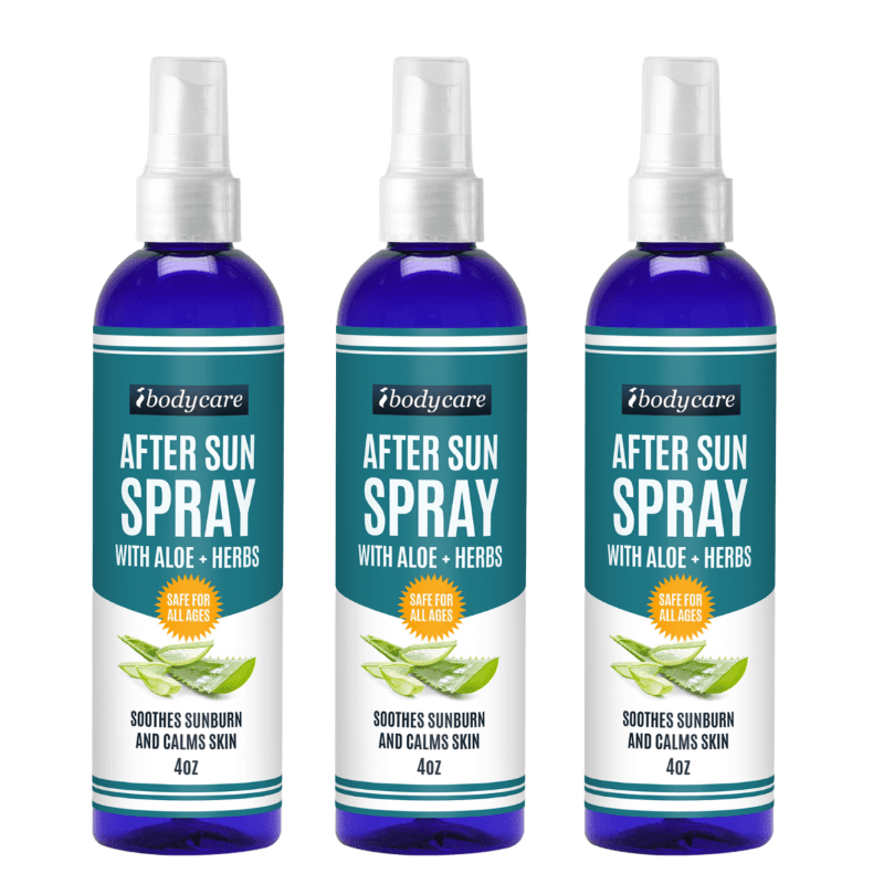 After Sun Spray with Aloe and Herbs, Premium Skin Spray, 4oz - ibodycare - ibodycare - 3 Pack