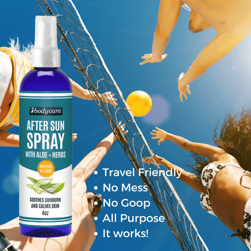 After Sun Spray with Aloe and Herbs, Premium Skin Spray, 4oz - ibodycare - ibodycare - Single 4oz.