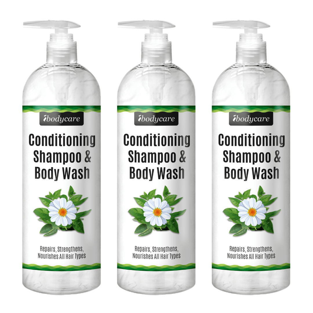 Conditioning Shampoo & Body Wash, Natural Hydrating, for All Hair Types, 16 oz - ibodycare - ibodycare - Three - Pack
