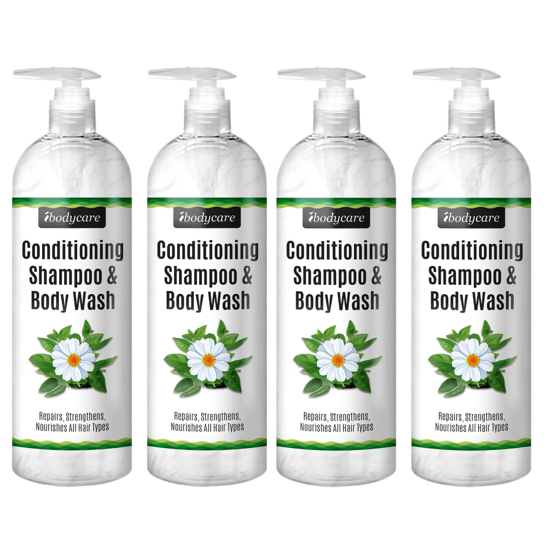 Conditioning Shampoo & Body Wash, Natural Hydrating, for All Hair Types, 16 oz - ibodycare - ibodycare - Three - Pack