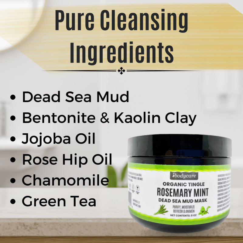 Skin Care - Dead Sea Mud Mask, Rosemary Mint Organic Travel Size