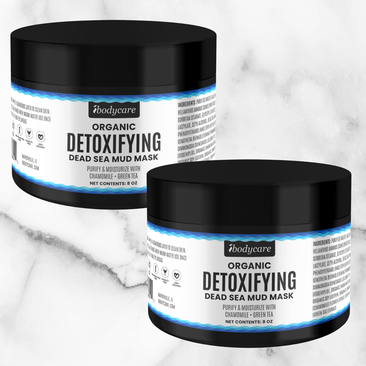 Dead Sea Mud Mask, Detoxifying Organic Blend, 8 oz - ibodycare - ibodycare - Two Pack