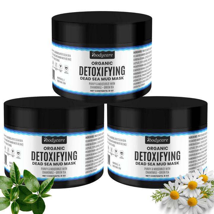 Dead Sea Mud Mask, Detoxifying Organic Blend, 8 oz - ibodycare - ibodycare - Three Pack