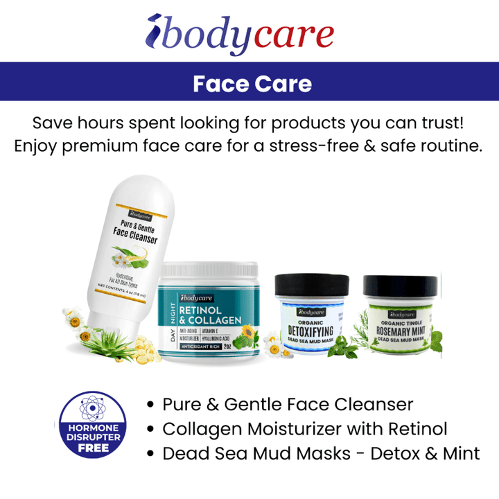 Organic Hair, Face, and Body Care Bundle: Luxurious, Clean Skin and Hair Care for the Whole Family - ibodycare - ibodycare - Hair & Face Care Bundle