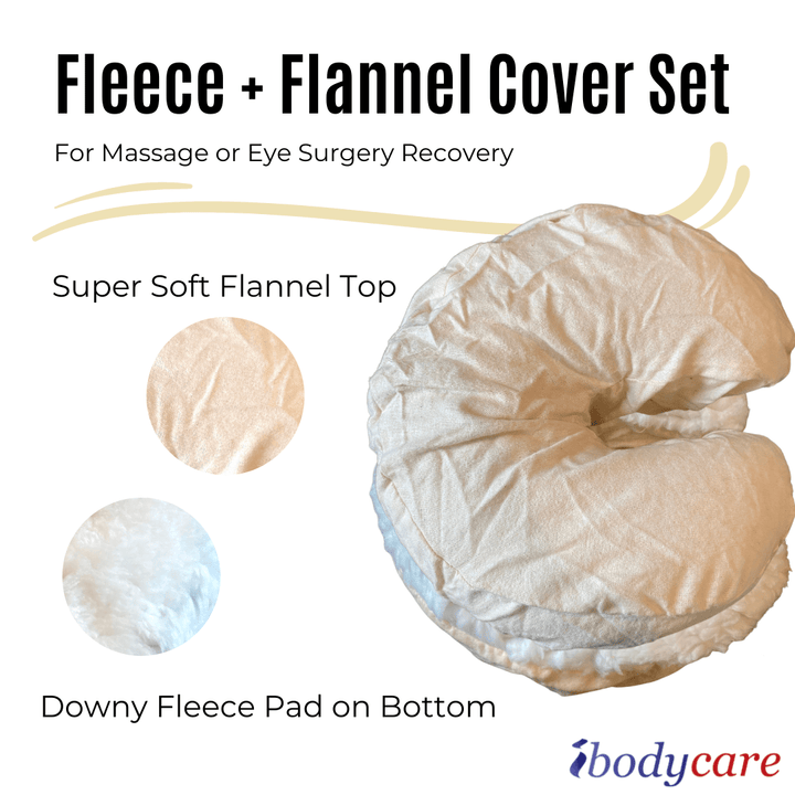 Massage Table Accessory - Fleece And Flannel Face Rest Cover 4-Pack Bundle