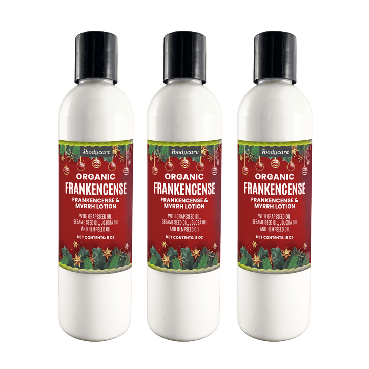 Frankincense And Myrrh Organic Lotion, Three Pack Gift Box ￼