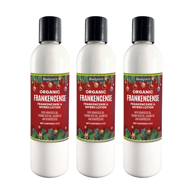 Frankincense and Myrrh Organic Lotion, Three Pack Gift Box