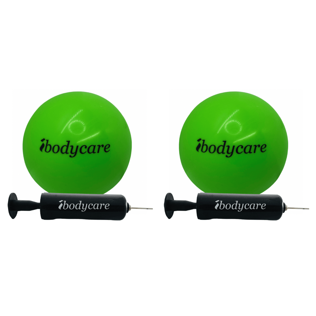 Mini Ball for Pilates, Barre, Stretching and Exercise - Inflatable - ibodycare - ibodycare - Blue with Pump