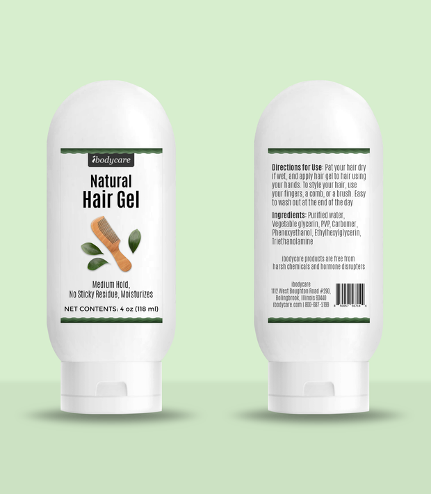 ibodycare Natural Hair Gel Front and Back