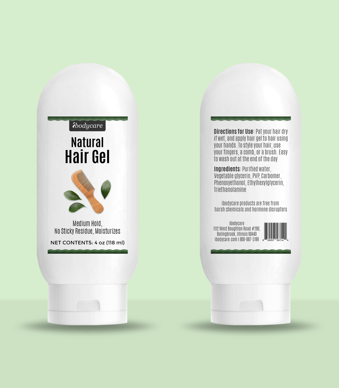 Shampoo, Conditioner & Hair Gel Set, All Natural, Hydrating Shine
