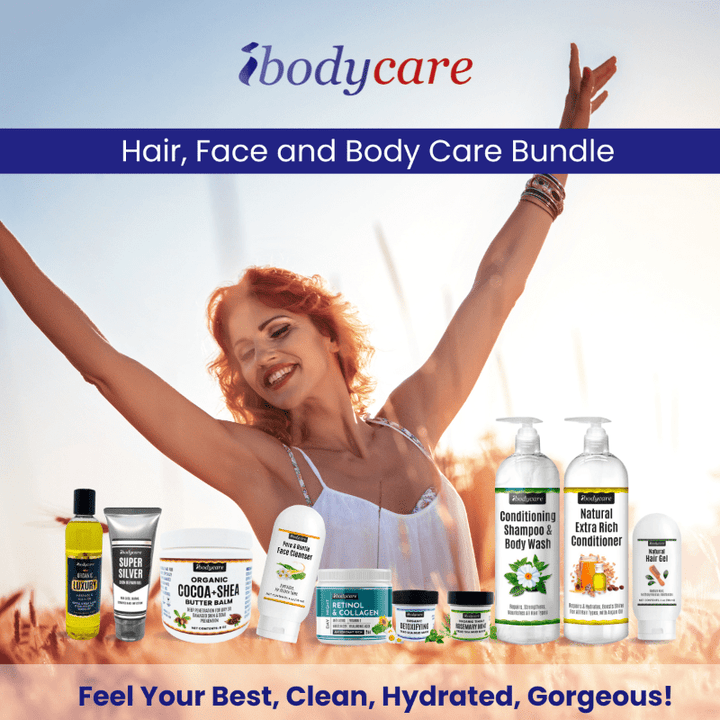 Organic Hair, Face, and Body Care Bundle: Luxurious, Clean Skin and Hair Care for the Whole Family - ibodycare - ibodycare - Hair & Face Care Bundle