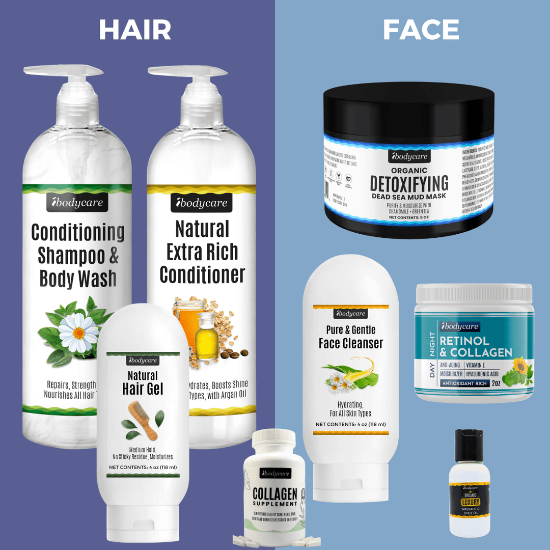 Organic Hair, Face, And Body Care Bundle: Luxurious, Clean Skin And Hair Care For The Whole Family