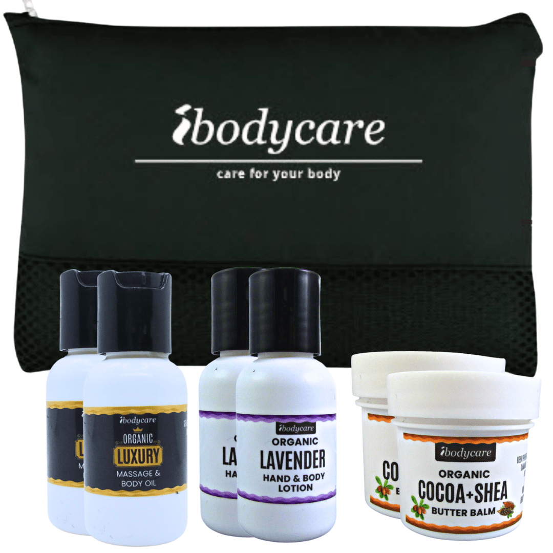 Massage Travel Relaxation Kit, with Lavender Lotions, Luxury Unscented Massage Oils and Cococa+Shea Butter Body Balms - ibodycare - ibodycare - 