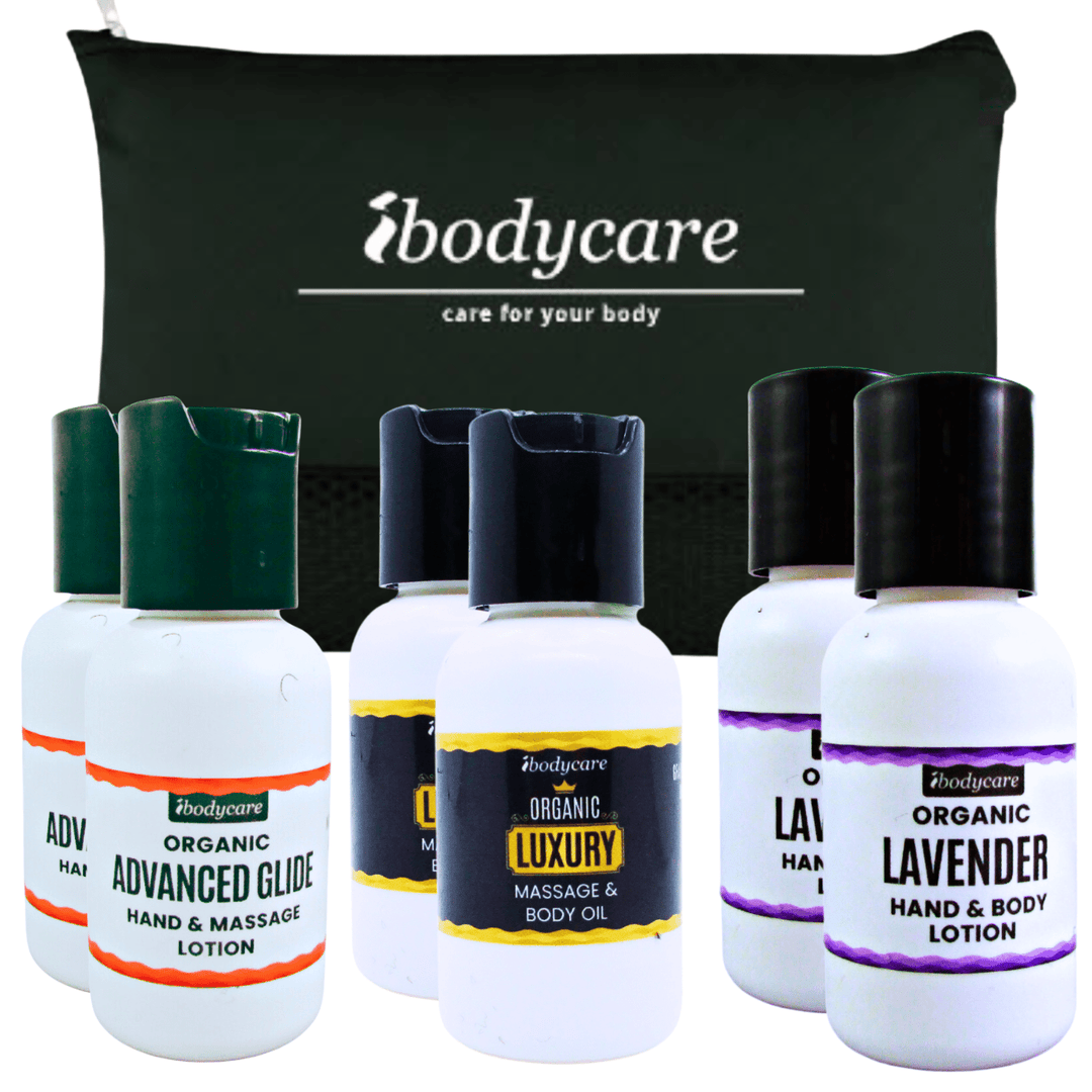 Massage Doubles Organic Travel Kit with Advanced Glide & Lavender Lotions + Luxury Oils - ibodycare - ibodycare - 