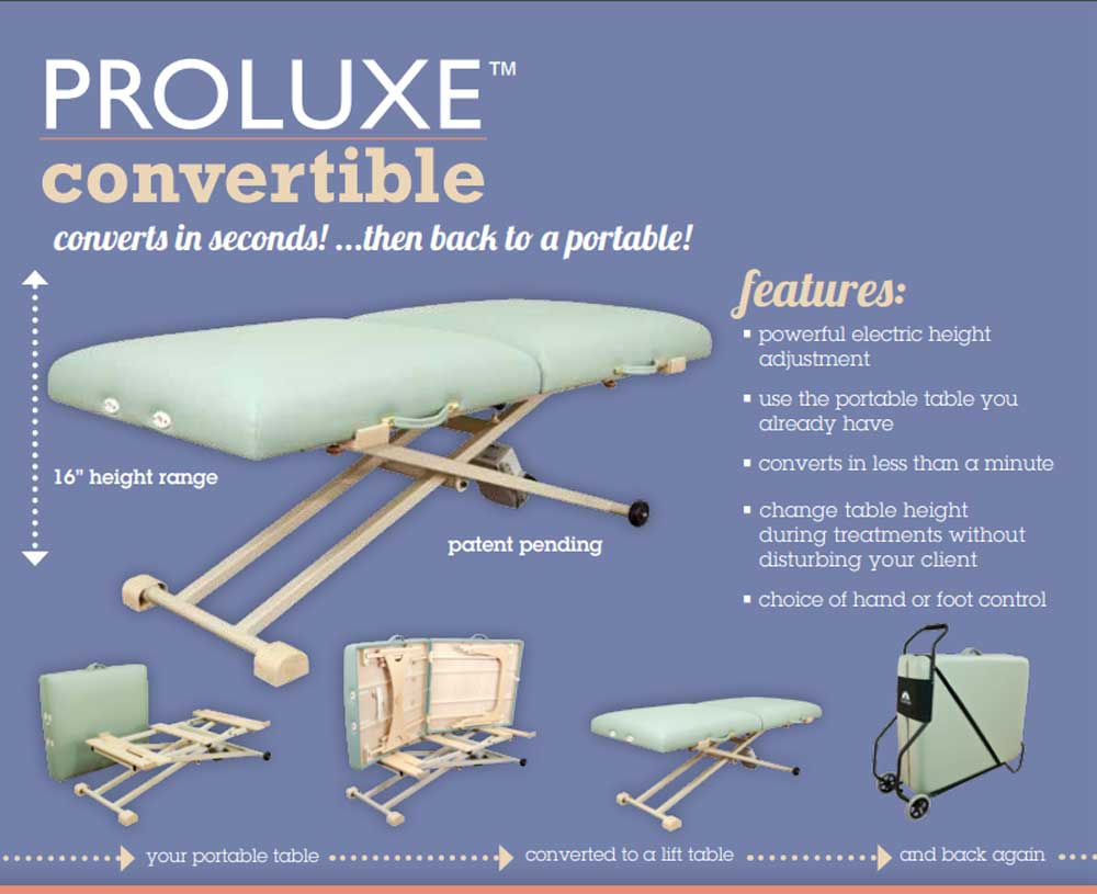 Proluxe Convertible Massage Table Lift Unit (Portable Table Sold Separately)-ibodycare