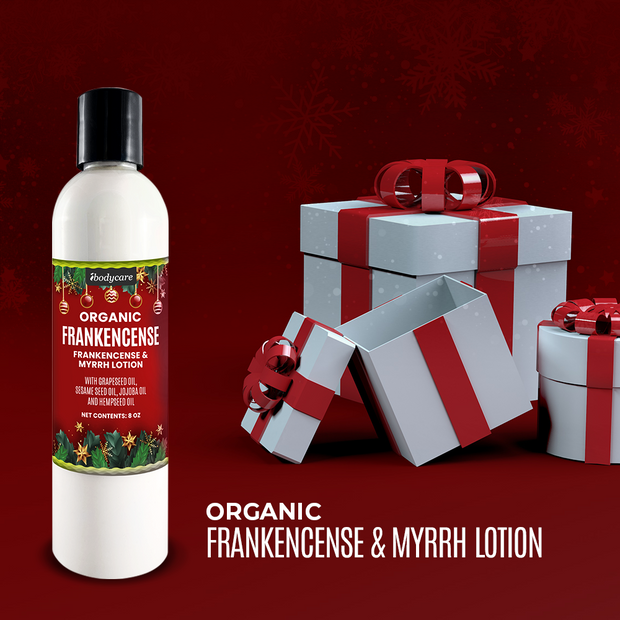 Organic Frankincense and Myrrh Lotion, Three Pack Gift Box ￼