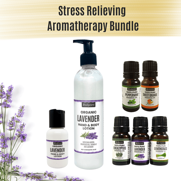 Health & Beauty - Aromatherapy Set For Stress Relief, With Lavender Lotion, Home & Handbag