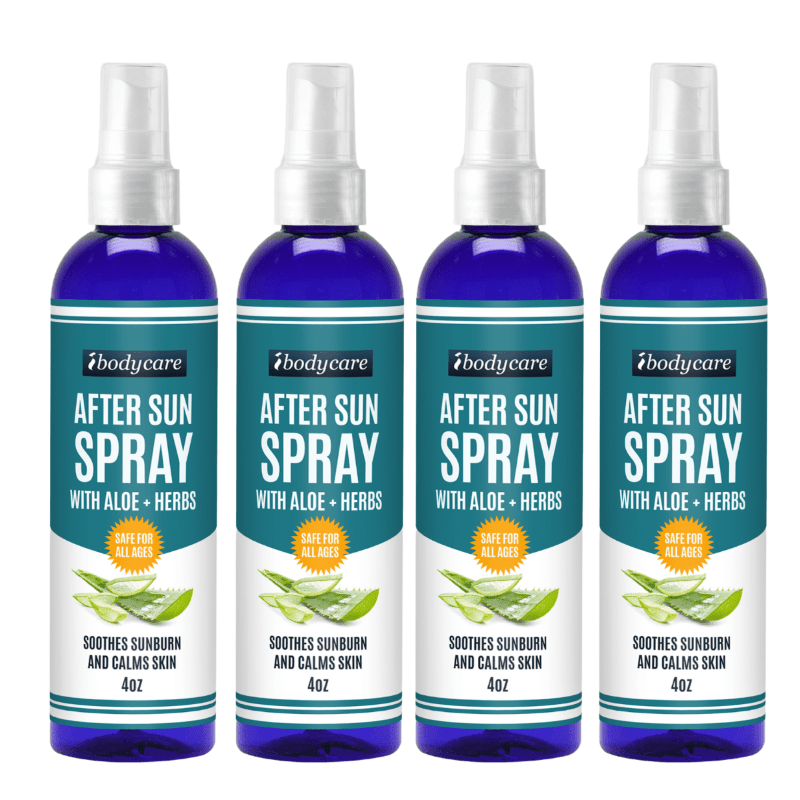 After Sun Spray with Aloe and Herbs, Premium Skin Spray, 4oz - ibodycare - ibodycare - 4 Pack