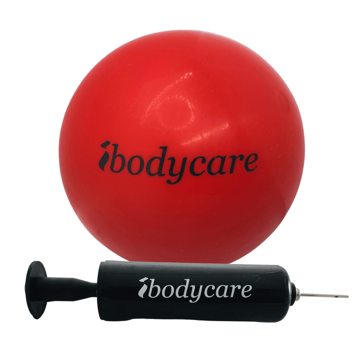 Mini Ball for Pilates, Barre, Stretching and Exercise - Inflatable - ibodycare - ibodycare - Red with Pump