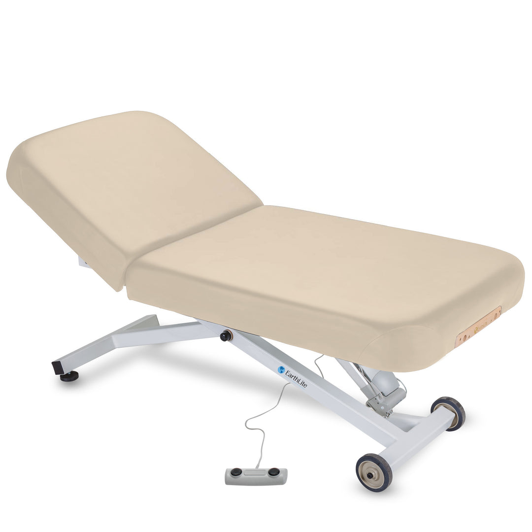 Custom Ellora™ Electric Lift Massage Table Lift Back Vanilla Creme ADA