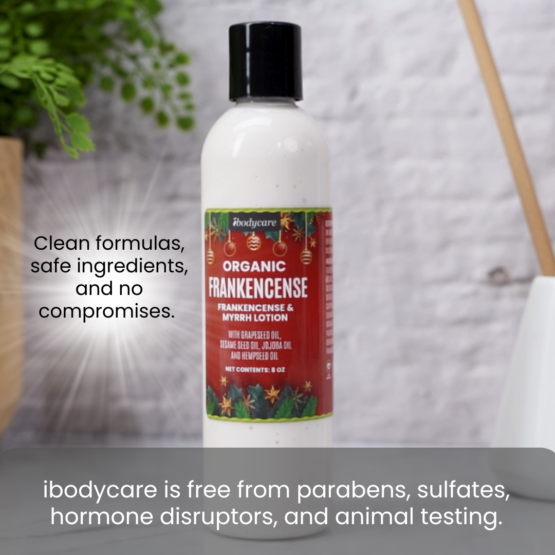 ibodycare Frankincense and Myrrh Organic Hand, Body and Massage Lotion Clean Formula
