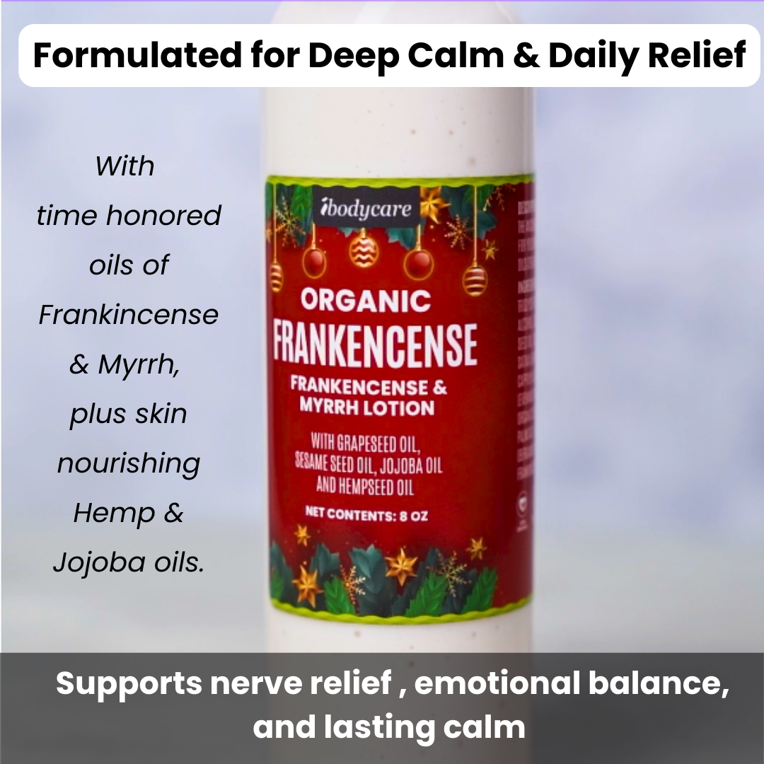 ibodycare Frankincense and Myrrh Organic Hand, Body and Massage Lotion Deep Calm