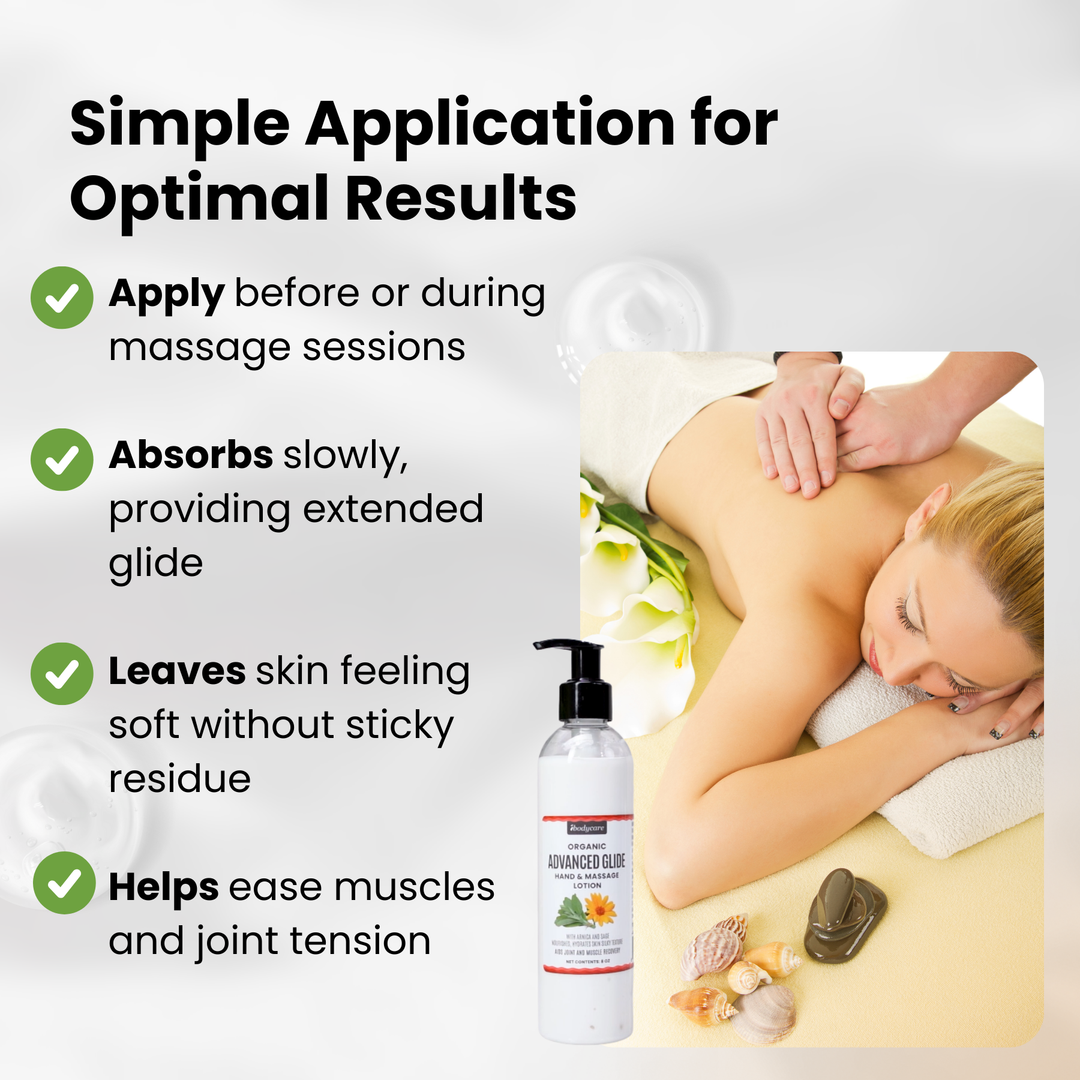 ibodycare organic massage lotion paraben free arnica sage smooth glide no residue