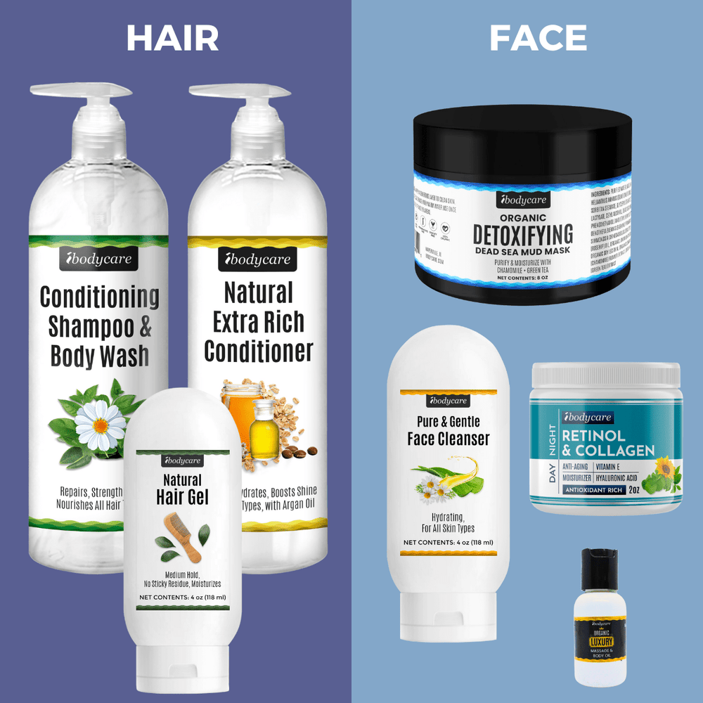 Natural Hair, Face and Body Bundle, Get Clean Products Fast! - ibodycare - ibodycare - Hair & Face Care Bundle